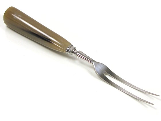 Polished Cow Horn Handle Carver Fork