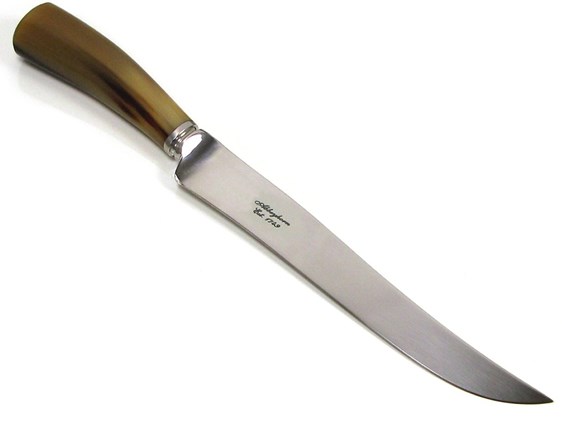 Polished Cow Horn Handle Carving Knife