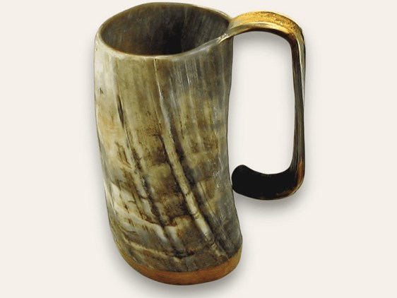 Cow Horn Soldiers Mug - Rough - 1 Pint | Horn Mug