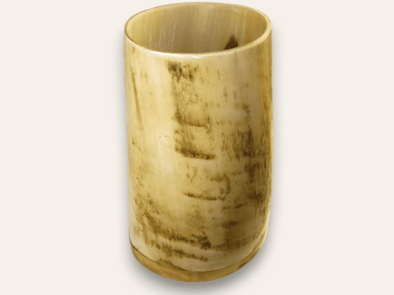 Cow Horn Storage Pot - Rough - Tall