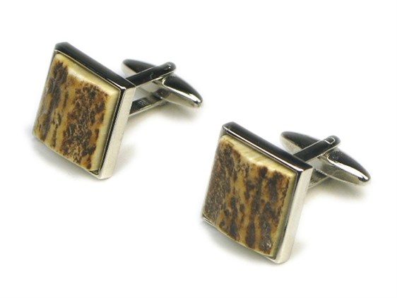 Cufflinks - Square - Stag Antler