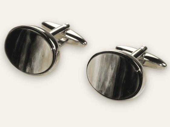 Cufflinks - Oval - Cow Horn Cufflinks - Oval - Cow Horn