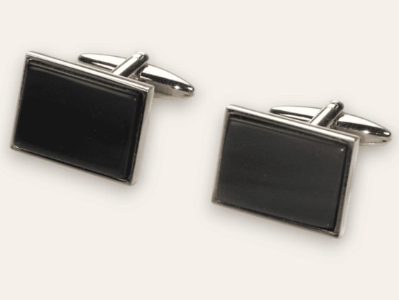 Cufflinks - Rectangle - Cow Horn