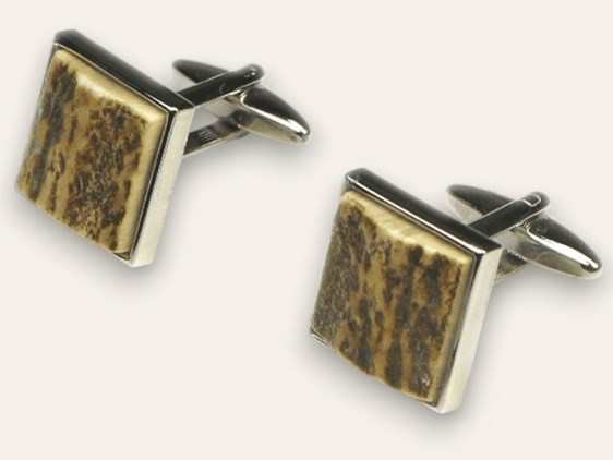 Cufflinks - Square - Stag Antler Cufflinks - Square - Stag Antler