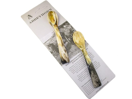 Egg Spoon - Square End - Two Carded | Cow Horn Egg Spoons Egg Spoon - Square End - Two Carded | Cow Horn Egg Spoons