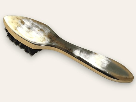 Horn Backed Shoe Polish Applicator - Dark Bristles Horn Backed Shoe Polish Applicator - Dark Bristles