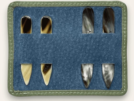 Horn Collar Stays with Green Leather Pouch | HCS-GX Horn Collar Stays with Green Leather Pouch | HCS-GX