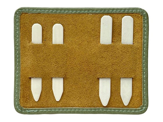 Bone Collar Stiffeners with Green Leather Pouch | BCLPG Bone Collar Stiffeners with Green Leather Pouch | BCLPG