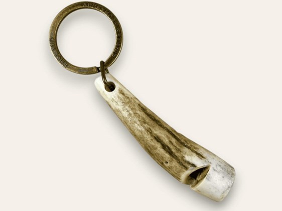 Keyring - Stag Antler - Two Tone Whistle
