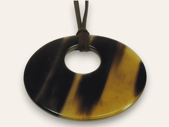 Oval Horn Pendant With Off Centre Hole Oval Horn Pendant With Off Centre Hole