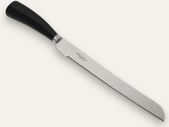 Polished Cow Horn Handle Bread Knife