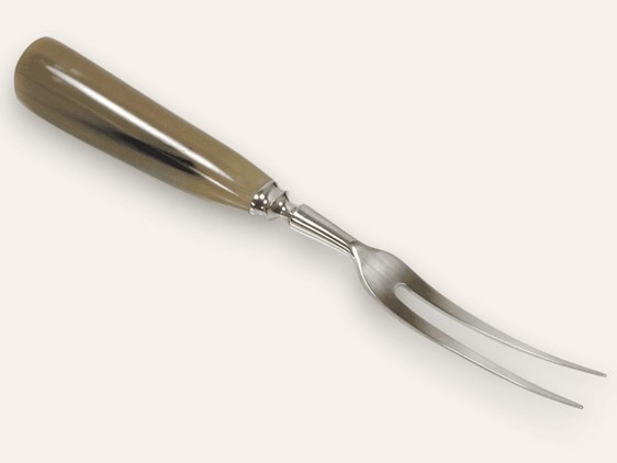 Polished Cow Horn Handle Carver Fork