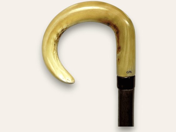 Rounded Crook Ramshorn Walking Stick