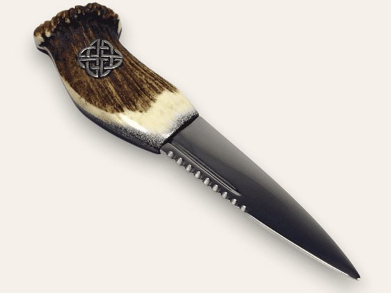 Sgian Dubh - Stag Antler Handle - Celtic Cross