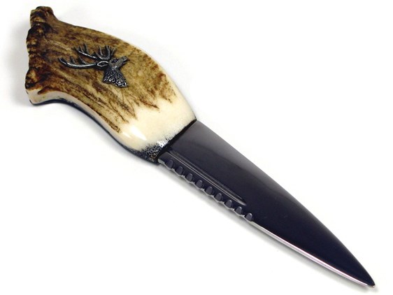 Sgian Dubh - Stag Antler Handle - Deer Head