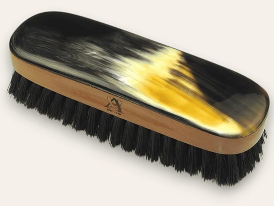 Small Rectangular Cow Horn Backed Clothes Brush