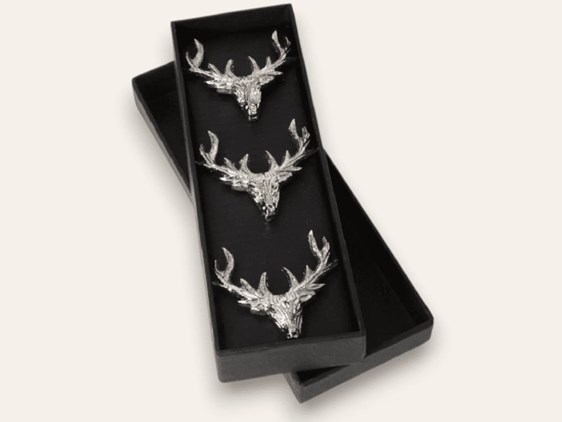 Stag Head Candle Pins - Set of 3