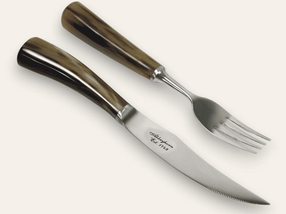 Steak Knife & Fork - Cow Horn