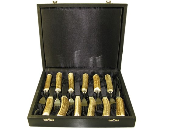 Steak Knives & Forks - Stag Antler - Set of Six