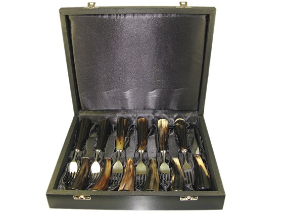 Steak Knives & Forks - Cow Horn - Set of Six