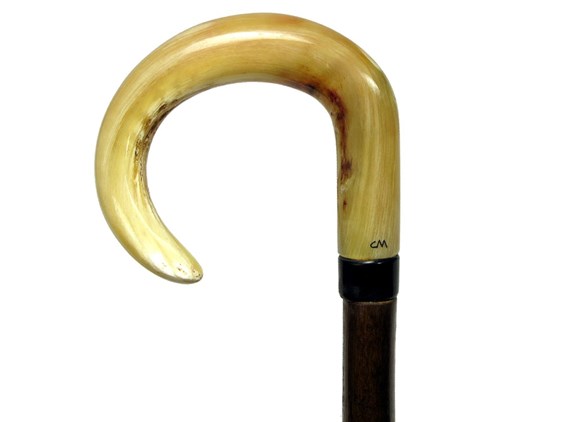 Rounded Crook Ramshorn Walking Stick