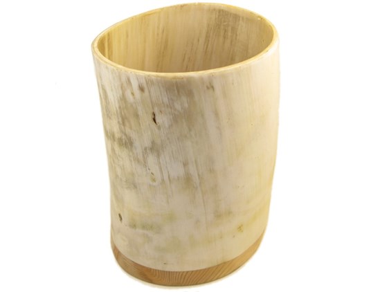 Cow Horn Storage Pot - Polished - Tall Cow Horn Storage Pot - Polished - Tall