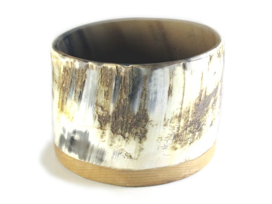 Cow Horn Storage Pot - Rough - Short Cow Horn Storage Pot - Rough - Short