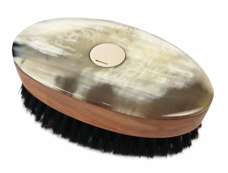 Oval Hair Brush with Silver Disc