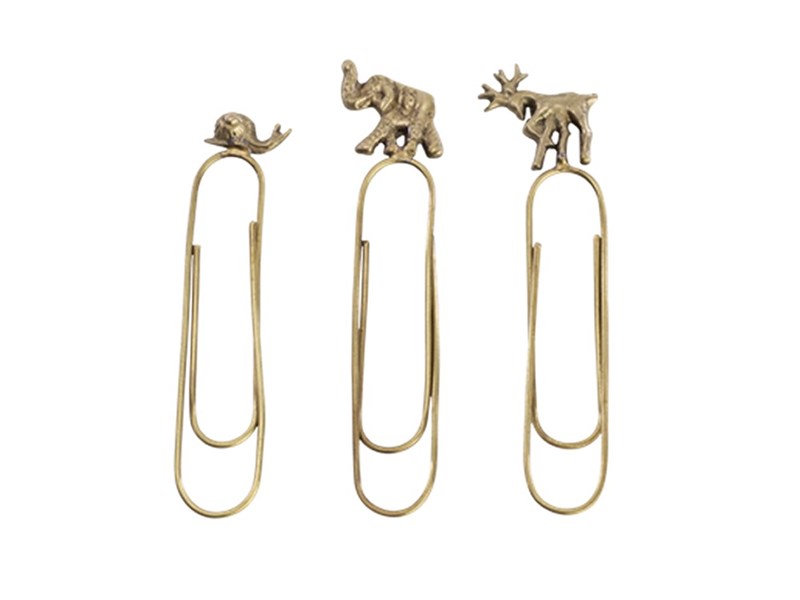 Animal Paperclips - Set of Three | Snail, Deer & Elephant Animal Paperclips - Set of Three | Snail, Deer & Elephant