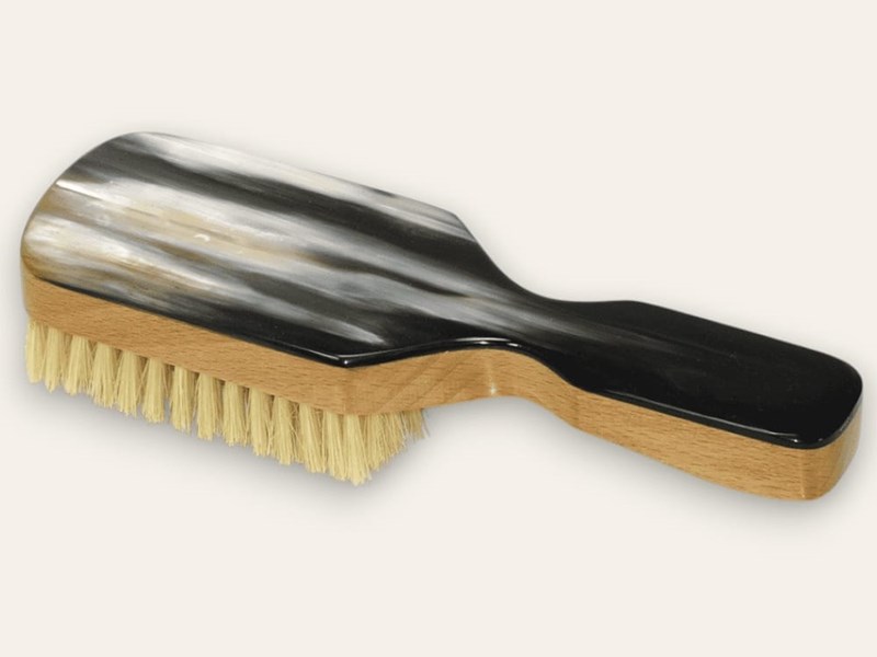 Beechwood & Horn Handled Hair Brush Beechwood & Horn Handled Hair Brush