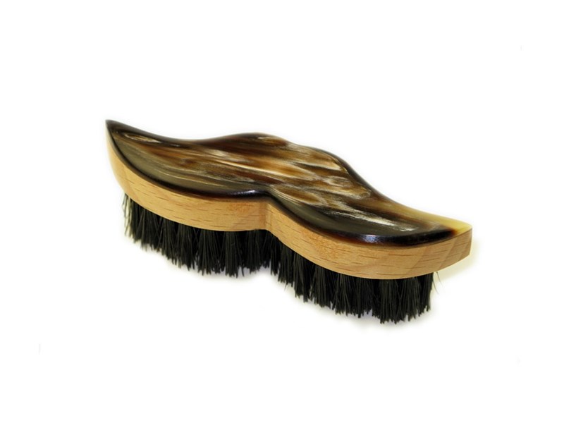 Beech Wood & Horn Moustache Brush