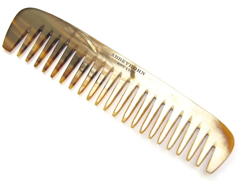 7" Cow Horn Wide Single Tooth Comb - C20