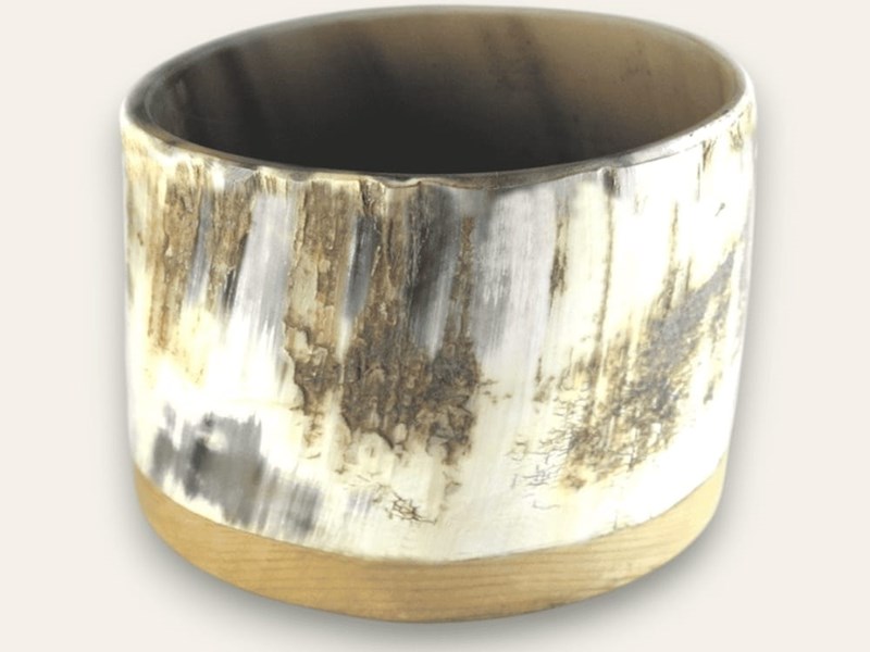 Cow Horn Storage Pot - Rough - Short Cow Horn Storage Pot - Rough - Short