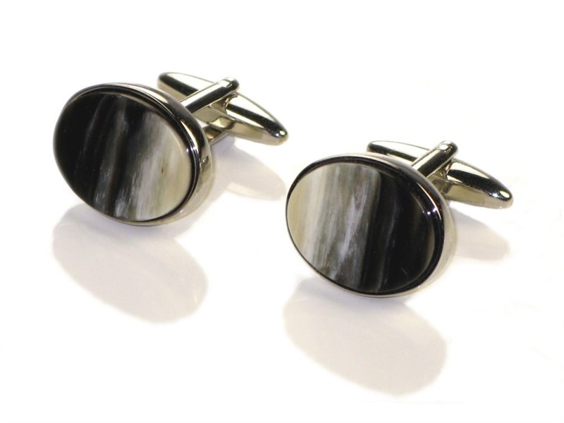 Cufflinks - Oval - Cow Horn Cufflinks - Oval - Cow Horn