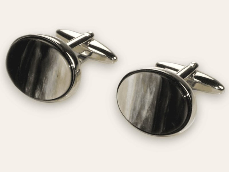 Cufflinks - Oval - Cow Horn Cufflinks - Oval - Cow Horn
