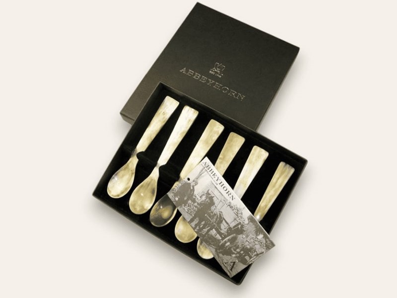 Egg Spoon - Square End - Box of Six | Cow Horn Egg Spoons Egg Spoon - Square End - Box of Six | Cow Horn Egg Spoons