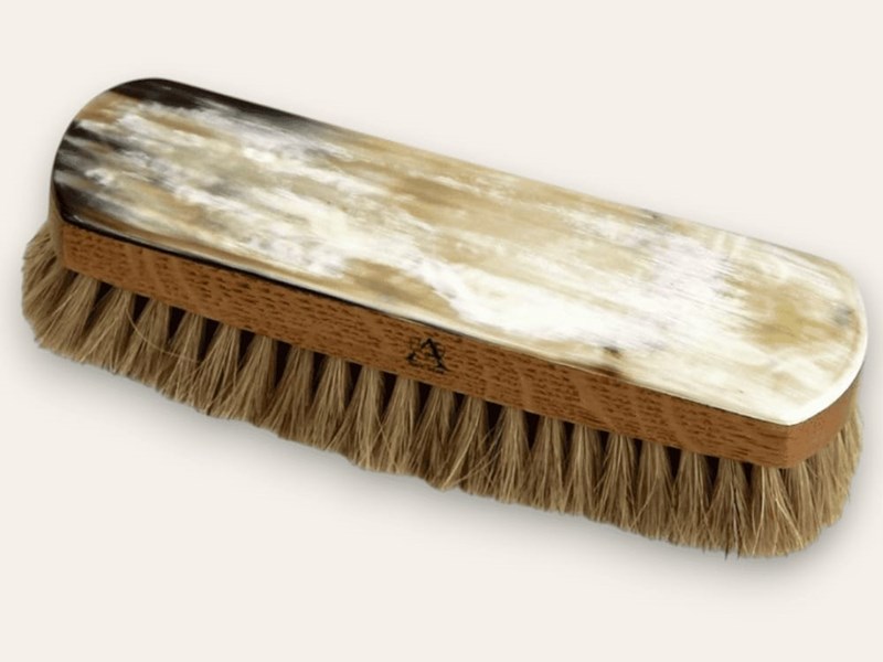 Horn Backed Rectangular Shoe Brush - Oak - Medium - Light Bristles | SBRLOL Horn Backed Rectangular Shoe Brush - Oak - Medium - Light Bristles | SBRLOL