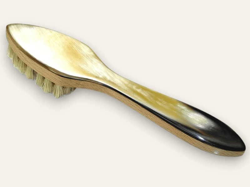Horn Backed Shoe Polish Applicator - Light Bristles Horn Backed Shoe Polish Applicator - Light Bristles