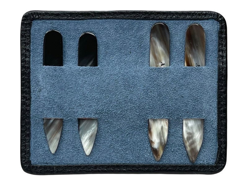 Horn Collar Stays with Black Leather Pouch | HCS-BX Horn Collar Stays with Black Leather Pouch | HCS-BX