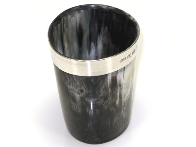 Horn Beaker with Silver Band - Polished - 120mm