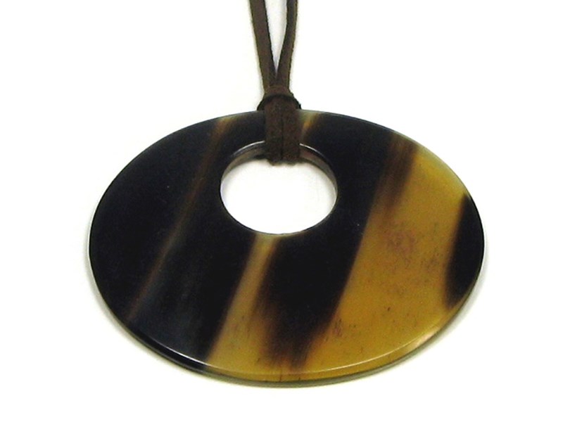 Oval Horn Pendant With Off Centre Hole