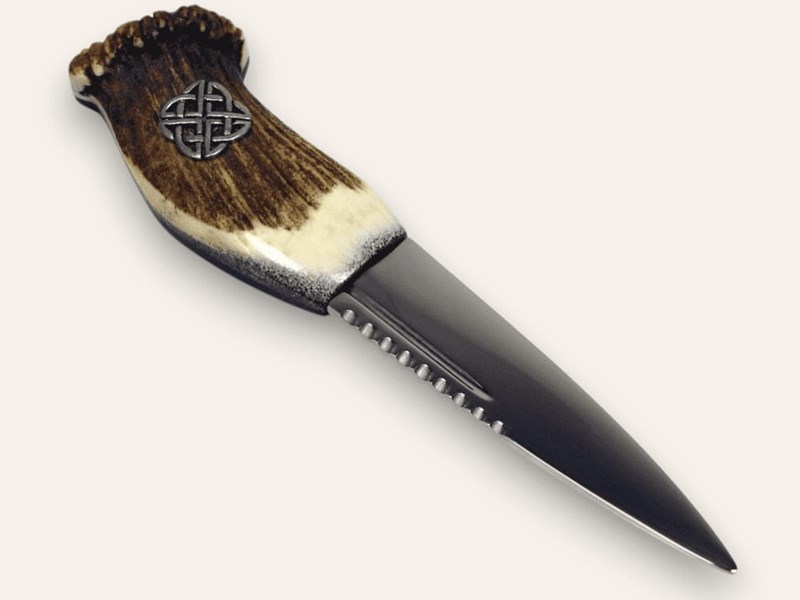 Sgian Dubh - Stag Antler Handle - Celtic Cross Sgian Dubh - Stag Antler Handle - Celtic Cross