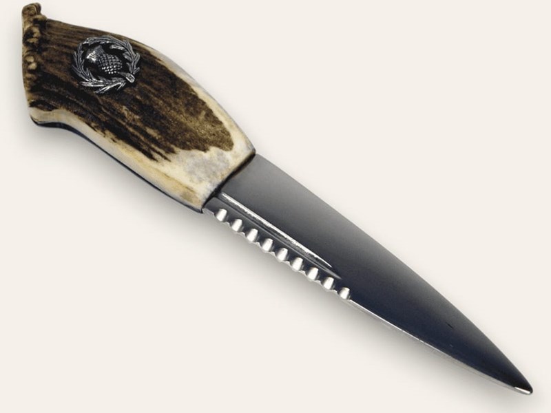 Sgian Dubh - Stag Antler Handle - Thistle
