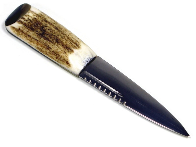 Sgian Dubh - Stag Antler Handle - Horn Cap