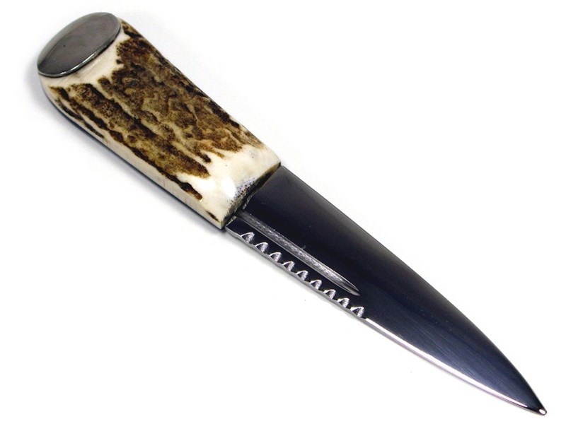 Sgian Dubh - Stag Antler Handle - Steel Cap