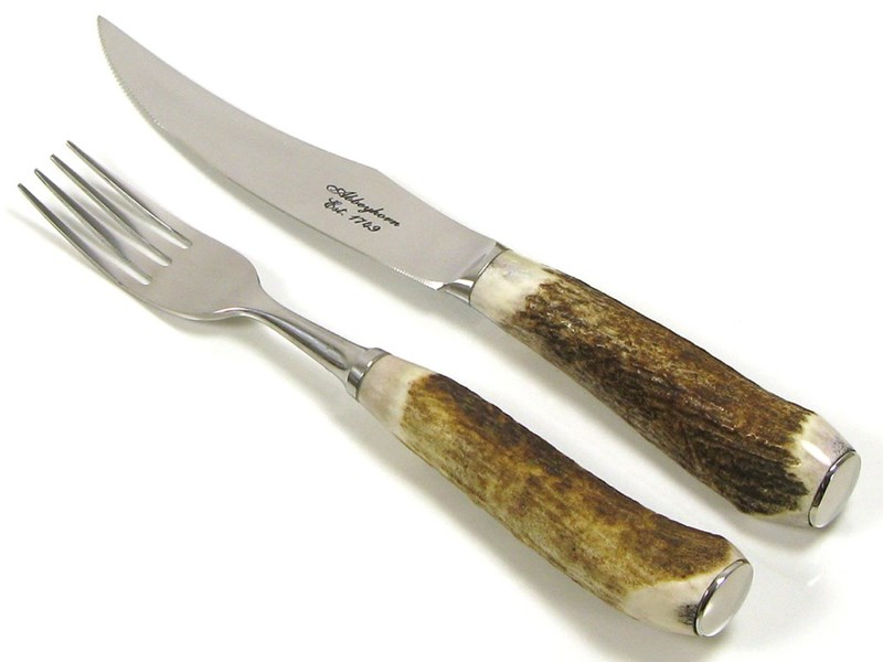 Steak Knife & Fork - Stag Antler