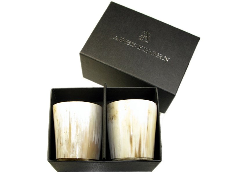 Horn Whisky Tot - Polished - Two Boxed