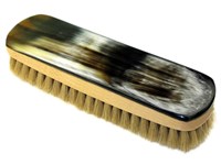 Horn Backed Rectangular Shoe Brush - Large - Light Bristles