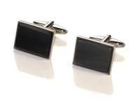 Cufflinks - Rectangle - Cow Horn