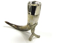Pewter Mounted Horn Viking Drinking Horn